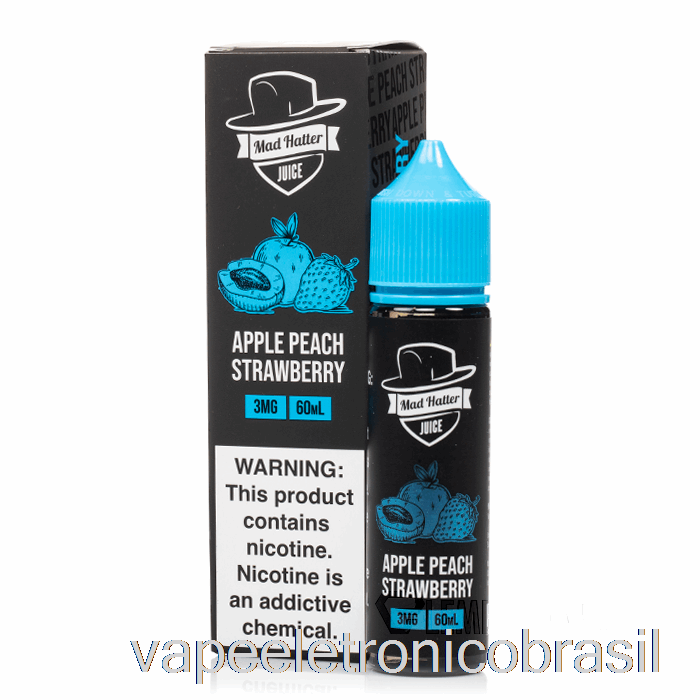Vape Vaporesso Maçã Pêssego Morango - Chapeleiro Maluco - 60ml 3mg